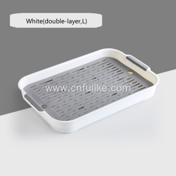 Modern Fruit Plate Double Deck Drain Tray